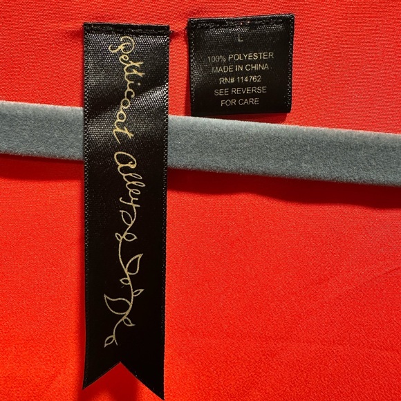 Petticoat Alley Asymmetrical Layered Dress Size Large Red Orange Cocktail - Picture 3 of 3